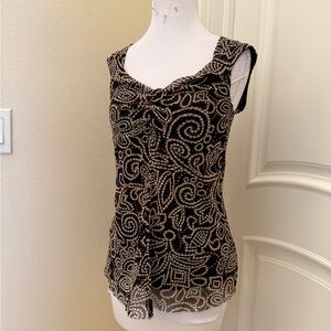 Raphaela  Black and Beige Swirl top